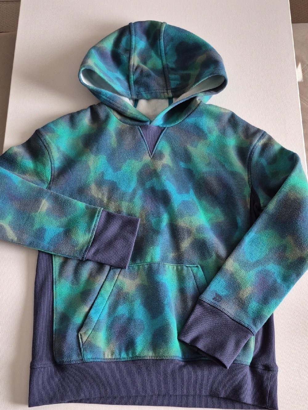 ALL IN MOTION Teal, Navy & Aqua Camo tie-dye Pullover Hoodie